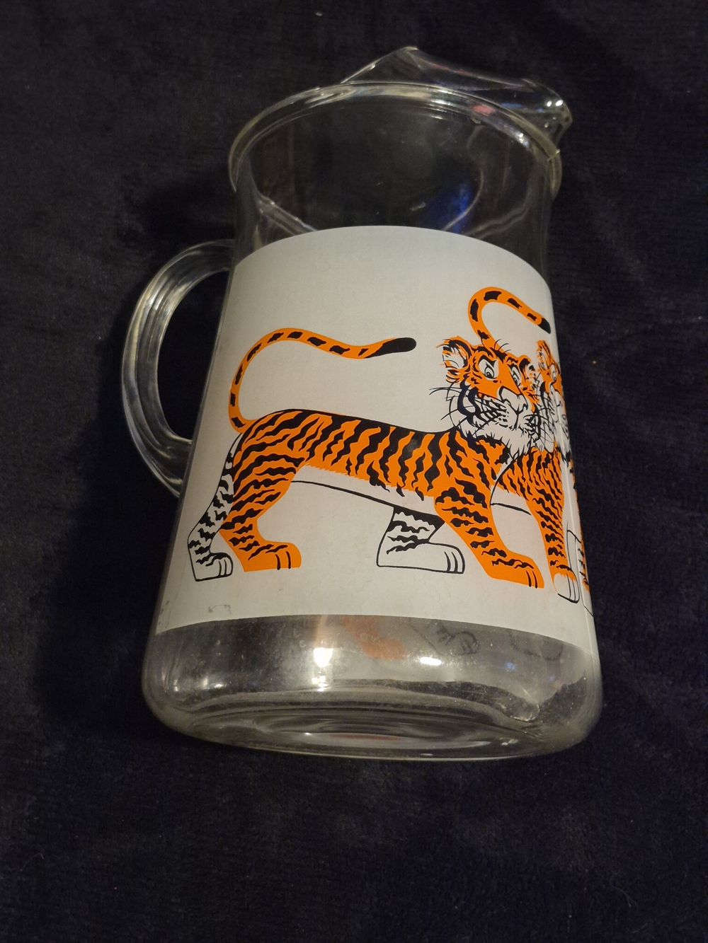Vintage 1960s Exxon Esso "Put a Tiger in Your Tank" Glass Pitcher